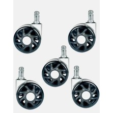 Cekar Store Oyuncu Koltuğu Tekerleği, 5'li Set, Çap 60 Mm,pim Çapı 11 Mm,sessiz Yumuşak Yüzey