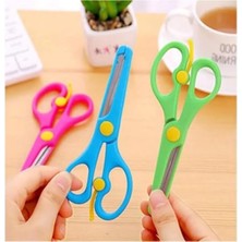 Cekar Store Çocuk Makası Korumalı ve Kilitli Okul Makası,ergonamik Kullanım, Çocuk Kullanımına ve Sağlığına Uygun (Mavi-Yeşil)