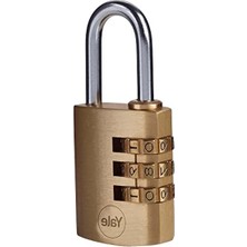 Cekar Store Yale Y150B/30/125/1 Şifreli Pirinç Asma Kilit, Standart Koruma, Çelik Halka, 3 Haneli Şifre, Sarı