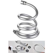 Cekar Store Feyzayapı Gri Paslanmaz Kopmaz Patlamaz Kaliteli Pvc Duş Hortumu - Yüksek Kaliteli Lüx Duş Spirali - Tüm Duş Setleri/duş Başlıkları ile Uyumlu (G1/2) - 150CM
