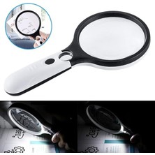 Cekar Store Tarez Işıklı Büyüteç Ultra Kalite Mercek, El Tipi Lup 3X/45X Yakınlaştırma 75 mm
