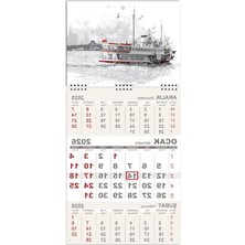 Cekar Store 2026 Minik Boy Gemici Takvimi Denizci Duvar Takvimi 24X52 cm