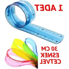 Cekar Store Esnek Cetvel Kırılmaz Cetvel 30 cm Karışık Renkler