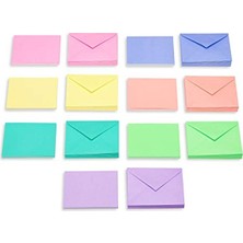 Cekar Store Zarflı Boş Kartlar, Parlak Pastel Renkler, 200 Adet