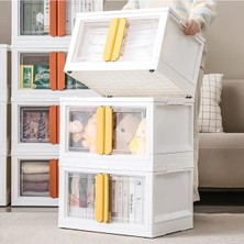 Cekar Store X-Large Ebatlı, Üst Üste Istiflenebilir, Katlanabilir Dörtlü Dolap, Beyaz Kulplu (Beyaz)