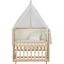 Babycom 50X90 Naturel Boyasız 4 Kademeli Beşik + Krem Uyku Seti