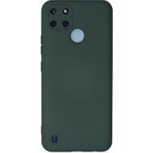 Colezium Realme C25Y Kılıf Nano Içi Kadife  - Koyu Yeşil