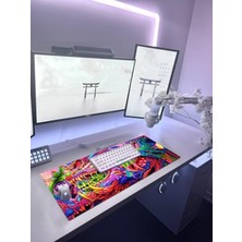 Cekar Store Porge Gaming Mouse Pad 70X30, 90X40 Mouse Pad Xxl Büyük Dikişli Oyuncu Mouse Pad Speed Mousepad (Hyperbeast, 80X30 Cm)