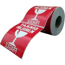 Cekar Store Dikkat Kırılır Etiketi 100X100 mm 500'LÜ Sarım 1 Rulo