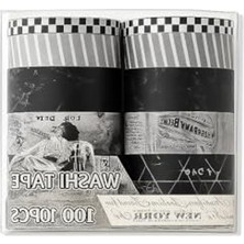 Cekar Store 10’lu Washi Bant Seti – Dekoratif, Renkli ve Desenli Bantlar | Hobi, Bullet Journal, Scrapbook Kullanımı Için - M1