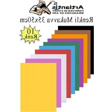 Cekar Store Renkli Mukavva 10 Renk 35X50 cm 1 Paket Sert Renkli Karton 1.0 mm Okul Okul Öncesi Anasınıfı Hobi Etkinlik