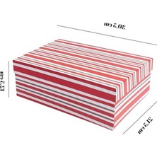 Cekar Store Kırmızı Beyaz Çizgili Sert Karton Hediye Kutusu Giyim Oyuncak Aksesuar Için