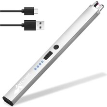 Cekar Store USB Şarjlı Elektrikli Arc Çakmak | Mum Için | Zsız | Rüzr Kırıcı | Çift Emniyetli | Gümüş Renk