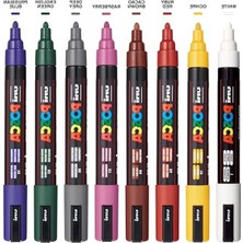 Cekar Store Pc-5m Su Bazlı Kalıcı Marker Boya Kalemleri, 8'li Set (Koyu Renkler)