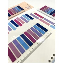 Cekar Store 10 Renkli Cetvelli Pastel Mavi ve Mor Tonları Indeks Sticker/index/post-It/postit/kitap Ayracı/not Kağıdı