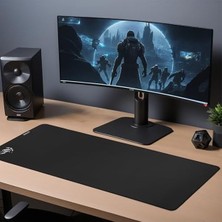 Cekar Store Dark Black 80X30CM Hybrid Kumaş - 4mm Kalınlık - Özel Yüzey Altı Dikiş - Kaydırmaz Zemin Xl Premium Mousepad