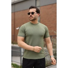 Erkek Fitilli Bisiklet Yaka Triko Tişört