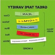 Cekar Store S0721620, Letratag Plastik Şerit (12 mm x 4 Mt), Sarı (59423)