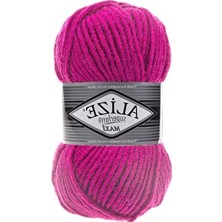 Cekar Store Alize Süperlana Maxi El Örgü Ipi,%75 Akrilik%25 Yün, 5'li Paket, 100G/100M, 8-10 Numara Şiş Için, Hırka ve Kazak Örgüsüne Uygun (149 Fuşya)
