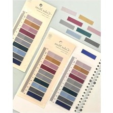 Cekar Store 10 Renkli Cetvelli Retro Koyu Tonlar Şeffaf Pet Indeks Sticker/index/postit/kitap Ayracı/not Kağıdı
