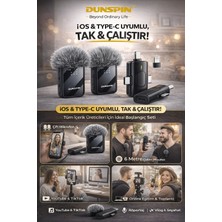 Dunspin Tüylü SK-697 Kablosuz Yaka Mikrofonu – Çift Mikrofon, Ios & Type-C Uyumlu, Gürültü Engelleme