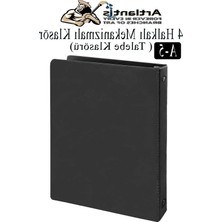 Cekar Store 4 Halkalı Klasör 1 Adet A5 Pvc Öğrenci ve Ofis Tipi Evrak Sunum Klasörü Iç Cepli Otomatik Mekanizmalı Büro Okul Arşivle Siyah