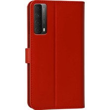 K&A Huawei P Smart 2021 Kılıf Trend S Plus Kapaklı Kılıf - Kırmızı