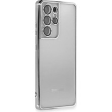 Renas Store Galaxy S21 Kılıf Lensli Silikon - Gümüş