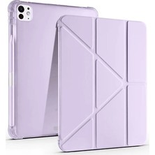 K&A Ipad Air 13 (2024) Kılıf Kalemlikli Mars Tablet Kılıfı - Lila