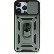K&A 15 Pro Kılıf Pars Lens Yüzüklü - Yeşil