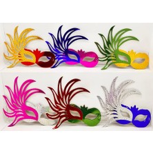 Renas Store Rengarenk Kağıt Malzemeden Imal Parti Balo Maskesi 6 Adet