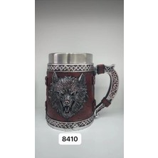 Renas Store Büyük Boy Kurt Motifli Çelik Kupa Bardak Kod 8410