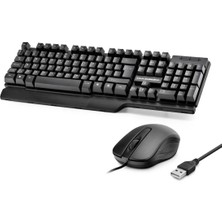 Renas Store Ablolu Klavye Mouse Set Q Siyah HD861