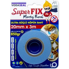 Vodabond Vodaseal Süper Fix Çift Taraflı Montaj Bandı 20 mm 3 Metre