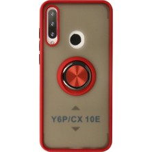 K&A Huawei Y6P Kılıf Montreal Yüzüklü Kapak - Kırmızı