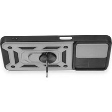 Renas Store C35 Kılıf Pars Lens Yüzüklü Silikon - Gümüş