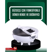 Northcity Çok Amaçlı Hazneli Sebze Rende Doğrayıcı ve Soyucu - 5 Fonksiyonlu Döner Rende