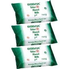 Bebak Acı Badem Makyaj Temizleme Mendili 20 x 3 Adet Hassas Ciltler için Nemlendirici Etki