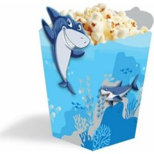 Cekar Store Köpek Balığı Teması Özel Kesim Mısır Kutusu 8 Adet