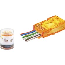 Renas Store Cat6 Ez RJ45 Konnektör - 100 Adet Turuncu / Özel Plastik Kutulu ND2405
