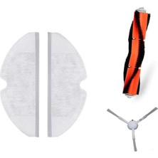 Dijitaldepodan Xiaomi Mijia 1c Vacuum Mop Set 2 adet fiber mop bezi 1 adet ana fırça 1 adet yan fırça