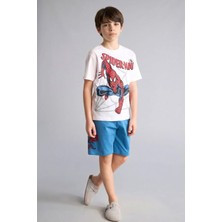 DeFacto %100 Pamuk Kolsuz Ayıcıklı Regular Fit 2'li Ekru Pijama Takımı Kız Çocuk H4107A826HS
