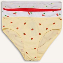 DeFacto Meyve Desenli Penye 3'lü Slip Külot Kız Çocuk H1488A826SM