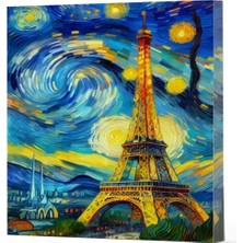 Renas Store Van Gogh 9 - Eyfel Kulesi Çizgili Yan Boyamalı Defter