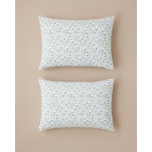 English Home Botanica Kolay Ütülenir 2'li Yastık Kılıfı 50x70 cm Mavi - Yeşil