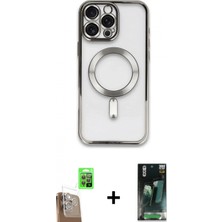 Marsilyan™- iPhone 16 Pro Max Kılıf Nova Işık Özel Seri - Siyah 360 Mat Full Body Arka Koruyucu + Çöl Titanyum Raze Metal Kamera Lens