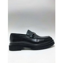 Adnan Bozkaya Hakiki Deri Tokalı Loafer Siyah Klasik Casual Model Erkek Ayakkabı C-81235734ADN