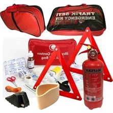 Cekar Store Trafik Seti Tüv Uyumlu, 1kg Yangınsöndürücü, Reflektör, Takoz, Çeki Halatı, Ilk Yardım Seti