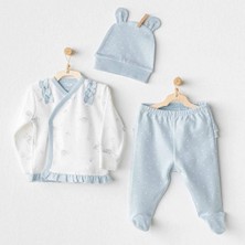 Senka Mey Ithalat® AC25646 Bunny Bear 3'lü Zıbın Set Blue