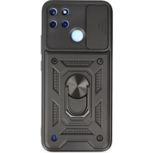 Renas Store C25Y Kılıf Pars Lens Yüzüklü Silikon - Siyah